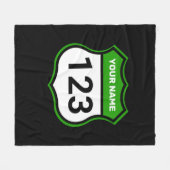 Geef uw nummer groen voor raceidentificatie op fleece deken (Voorkant (Horizontaal))