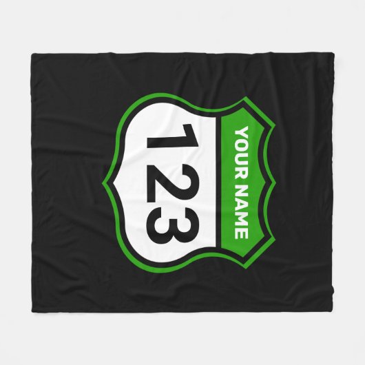 Geef uw nummer groen voor raceidentificatie op fleece deken (Voorkant (Horizontaal))