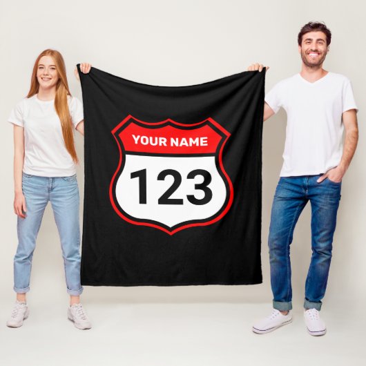 Geef uw nummer Rood met raceidentificatie op Fleece Deken (In situ)