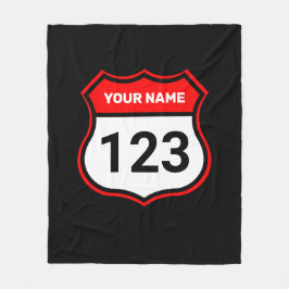 Geef uw nummer Rood met raceidentificatie op Fleece Deken