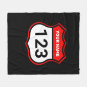 Geef uw nummer Rood met raceidentificatie op Fleece Deken (Voorkant (Horizontaal))