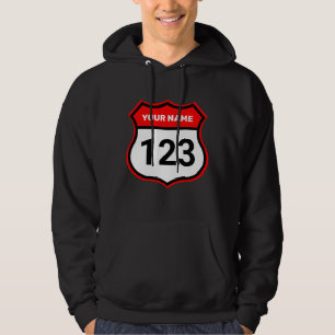 Geef uw nummer Rood met raceidentificatie op Hoodie