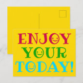 GEEF UW VANDAAG inspirerende kleurrijke woorden Briefkaart (Voorkant / Achterkant)