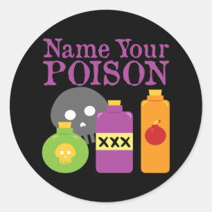 Geef uw vergif een naam ronde sticker