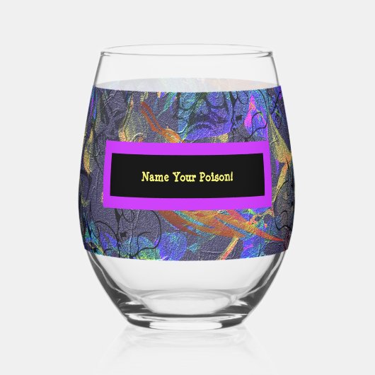 Geef uw vergif een naam wijnglas zonder voet (Voorkant)