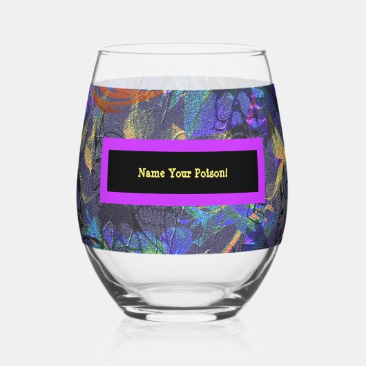 Geef uw vergif een naam wijnglas zonder voet (Achterkant)