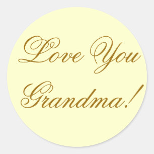 GEEF VAN JE GRANDMA. RONDE STICKER