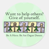 Geef van jezelf ronde sticker (Voorkant)