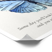 Geef vlinder Inspirerend kunst print nooit op (Hoek)