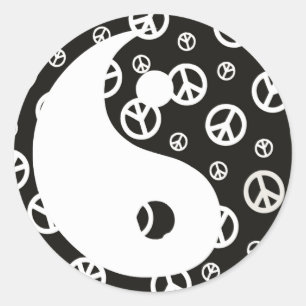 Geef vrede een kans 1 Yin en Yang Sticker