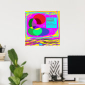Geef vrede een kans bericht regenboog gekleurd poster (Thuiskantoor)