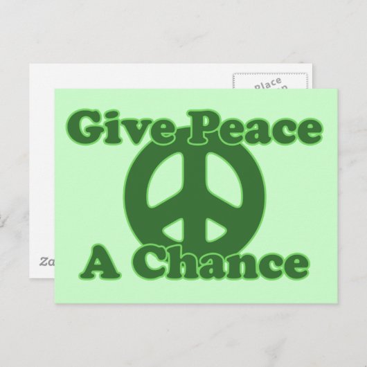 Geef Vrede een kans Briefkaart (Voorkant / Achterkant)
