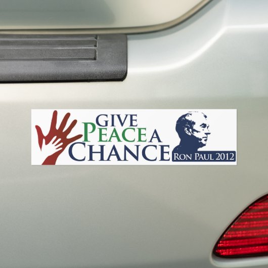Geef Vrede een kans Bumpersticker (Op auto)