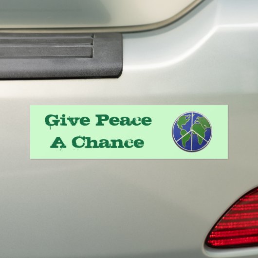 Geef Vrede een kans Bumpersticker (Op auto)