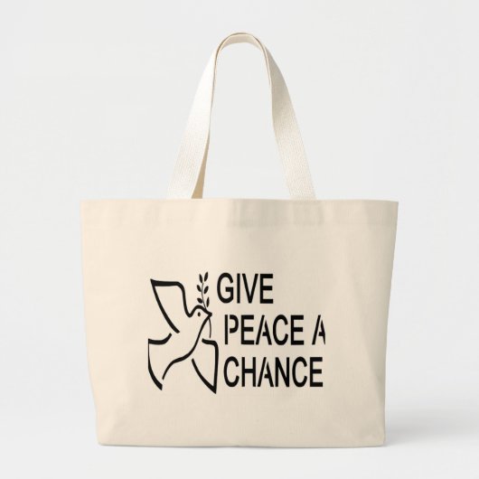 GEEF VREDE EEN KANS GROTE TOTE BAG (Voorkant)