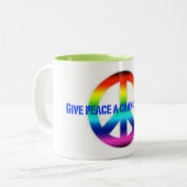 Geef vrede een kans in beker 2016 tweekleurige koffiemok (Voorkant links)
