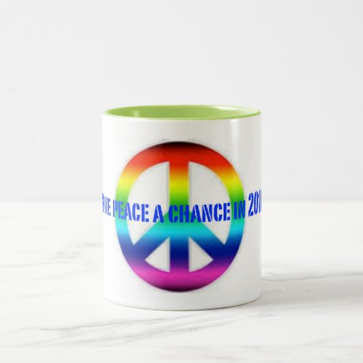 Geef vrede een kans in beker 2016 tweekleurige koffiemok (Center)
