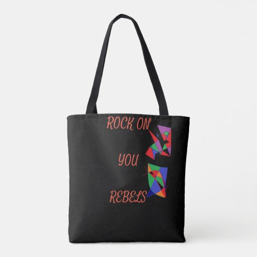 Geef vrede een kans logo zwarte rode patronen tote bag (Achterkant)