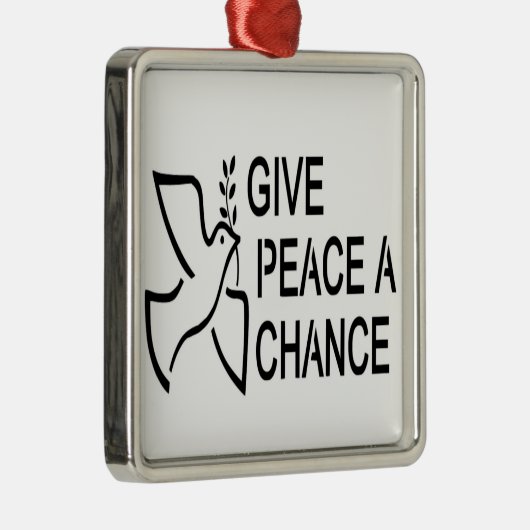 GEEF VREDE EEN KANS METALEN ORNAMENT (Rechts)