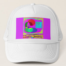 Geef vrede een kans op rode en regenboogkleuren trucker pet