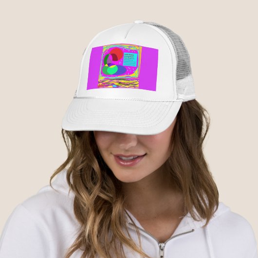 Geef vrede een kans op rode en regenboogkleuren trucker pet (In situ)