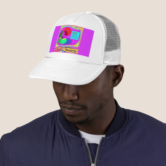 Geef vrede een kans op rode en regenboogkleuren trucker pet (In situ)