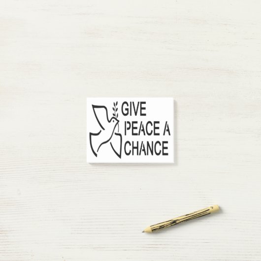 GEEF VREDE EEN KANS POST-IT® NOTES (Op bureau)