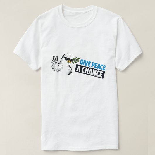 GEEF VREDE EEN KANS T-SHIRT (Design voorkant)