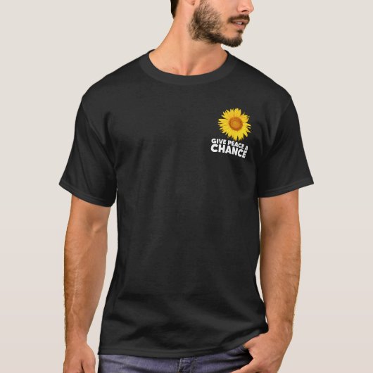 Geef Vrede een kans voor Oekraïne Zonnebloem T-shirt (Voorkant)