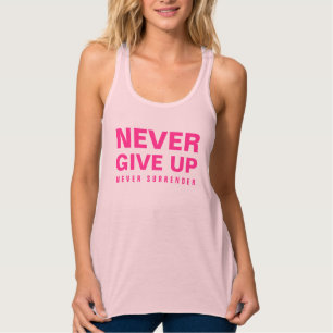 Geef vrouwen nooit op Flowy Racerback Soft Pink Tanktop