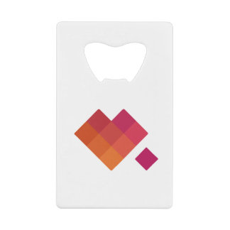 Geef wat we kunnen logomark creditkaart flessenopener