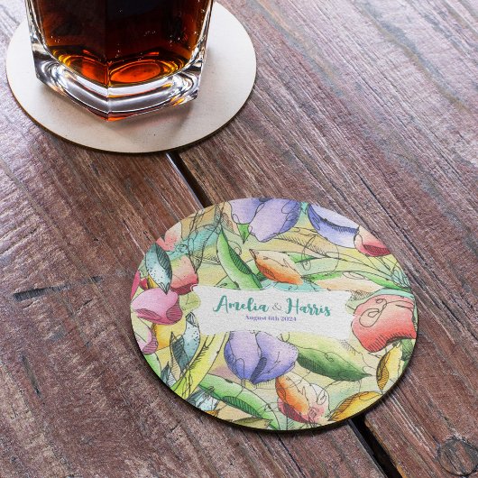 Geef Waterverf hoofdlijnen aan Zandsteen Onderzetter