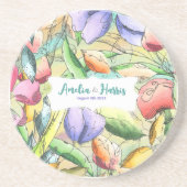 Geef Waterverf hoofdlijnen aan Zandsteen Onderzetter (Voorkant)