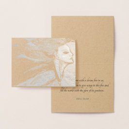 "Geef Wings aan je goddelijke Vuur" Folie Kaarten