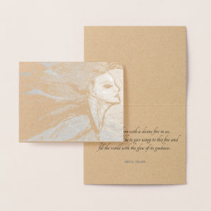 "Geef Wings aan je goddelijke Vuur" Folie Kaarten