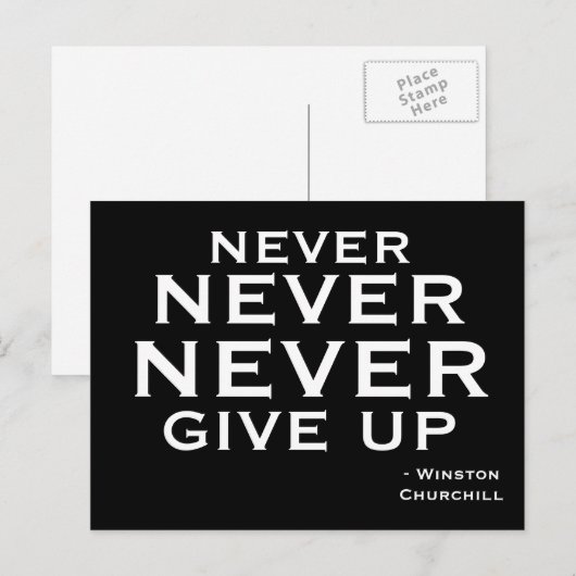 Geef Winston Churchill nooit Motivatie op Briefkaart (Voorkant / Achterkant)