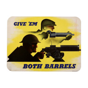 Geef ze allebei de barrels, WW2 militairen en fabr Magneet