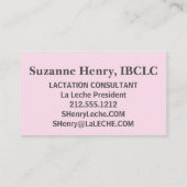 Geef ze een gezonde start met borstvoeding Baby Visitekaartje (Achterkant)