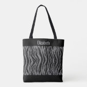 Geef Zebra Print Black Silver Bridesmaids aan Tote Bag (Achterkant)