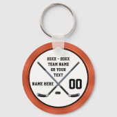 Geef zwarte, Oranje Cheap Hockey Party-cadeaus aan Sleutelhanger (Voorkant)