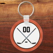 Geef zwarte, Oranje Cheap Hockey Party-cadeaus aan Sleutelhanger (Achterkant)