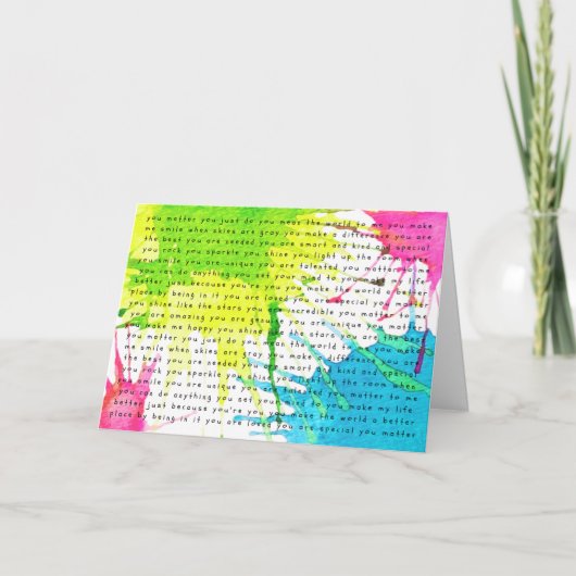 GeefMeAanmoediging "Je Bent Belangrijk" Versie 2 Kaart (Voorkant)