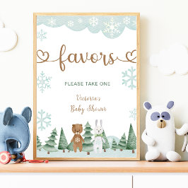 Geeft de voorkeur aan Winter Sneeuwvlok Bos Poster