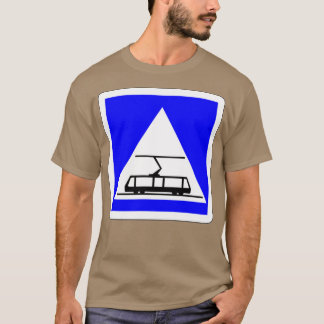 Geeft een tramkruising aan t-shirt