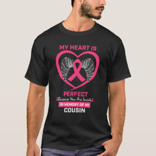 Geeft geheugen van liefhebbende neef roze borstkan t-shirt