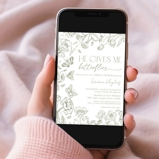 geeft hij me vlinders salie groene douche kaart