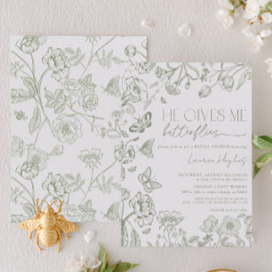 geeft hij me vlinders salie groene douche kaart