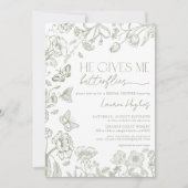  geeft hij me vlinders salie groene douche kaart (Voorkant)