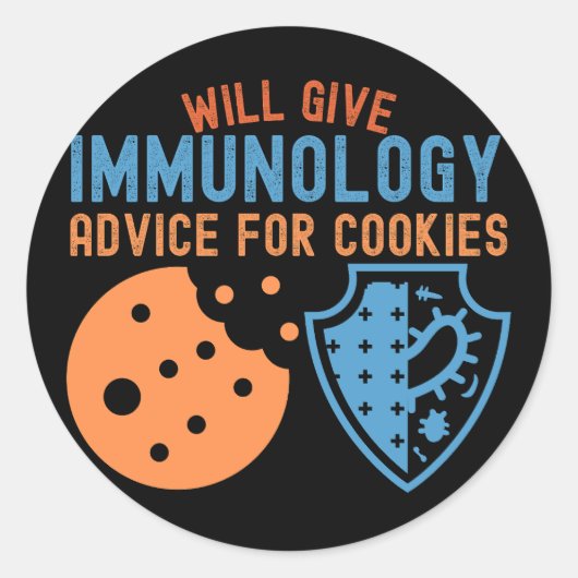 Geeft immunologisch advies voor cookies ronde sticker (Voorkant)