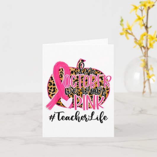 geeft leraar borstkankervoorlichting in oktober W Kaart (Gele Bloem)